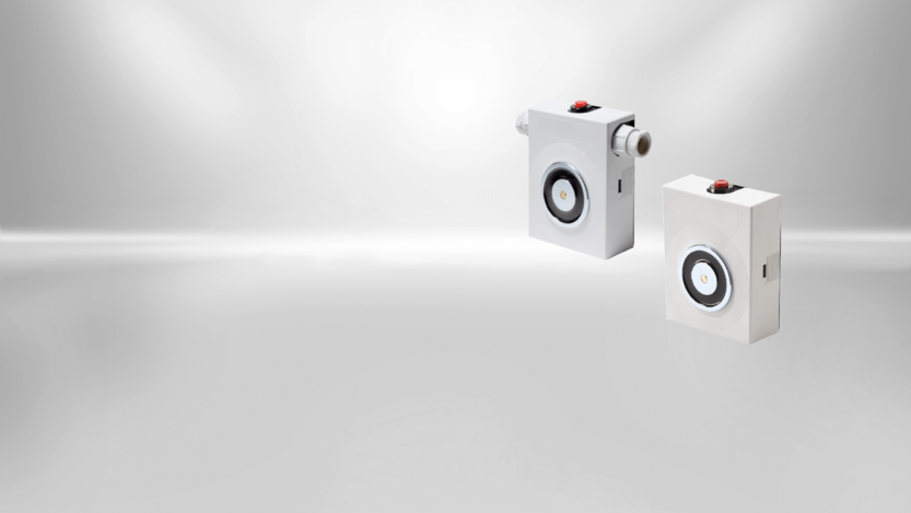 Türhaftmagnete von Kendrion sind in verschiedenen Ausführungen erhältlich. Dieser Typ der SAFE Line ist für die Wandmontage vorgesehen.