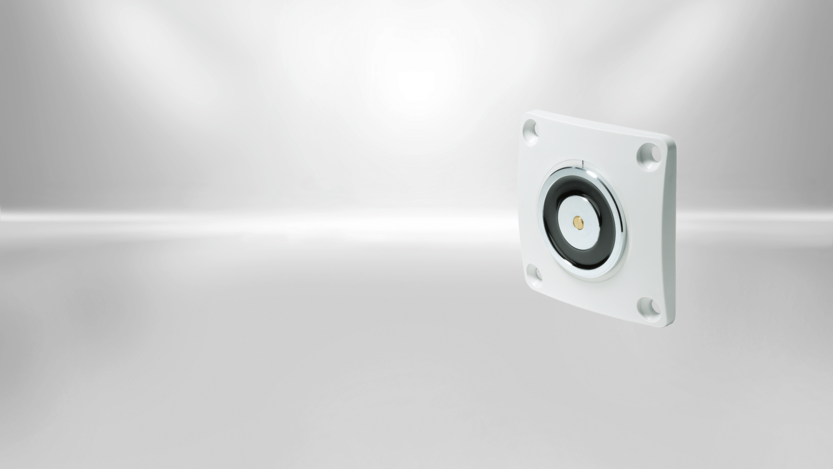 Türhaftmagnete von Kendrion sind in verschiedenen Ausführungen erhältlich. Dieser Typ der SAFE Line ist für die Unterputzmontage vorgesehen.